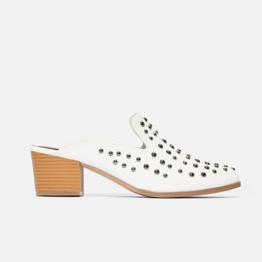 White Studded Mules Jessie James Decker